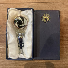 House Of Marbles Swirl GLASS & METAL WINE BOTTLE STOPPER, NEVER USED & BOXED