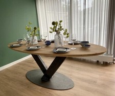 Solid Oak Oval Dining Table