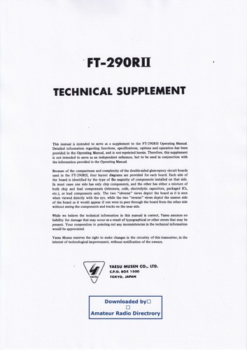 Service manual for yaesu - manual,