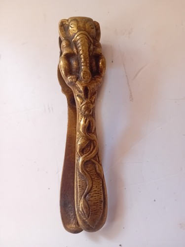 Antique brass elephant - brass,
