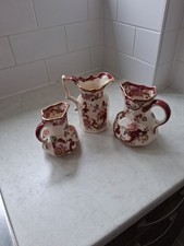 Set Of 3 Ceramic Jugs In