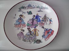 Large 7inch (18cm) Vintage hand painted Brimmer - Email Austria Enamel Dish