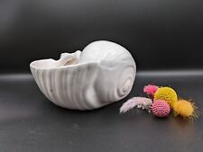 Vintage Retro White Sea Shell Art Deco Mantle dish vase planter Bowl Nautical