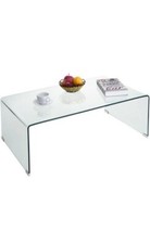 CURVED GLASS COFFEE TABLE -