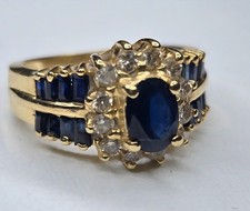 14K Gold 1ct Sapphire w/