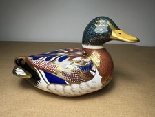 Royal Crown Derby Mallard Duck Paperweight with Silver Stopper Lovely Condition