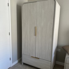Next home Mia Oak Effect Double Wardrobe Great Condition & 2 Matching Side Table