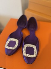 Roger Vivier Trompette D'Orsay Ballerinas In Purple