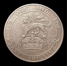 1907 Silver One Shilling Coin