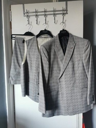 Mens grey check piece - grey,