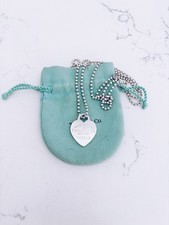 Tiffany & Co. Sterling Silver Heart Tag Pendant Necklace
