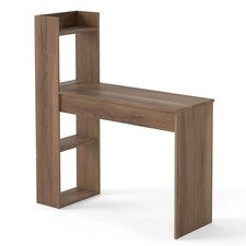 Modern Computer Corner Desk Workstation with Bookshelf-Oak