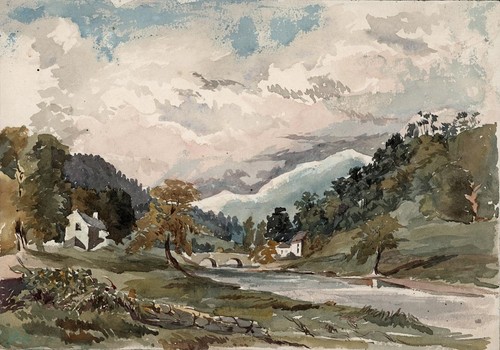 Antique watercolour painting - antique,