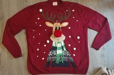 Mens George Reindeer Christmas Jumper Size Large