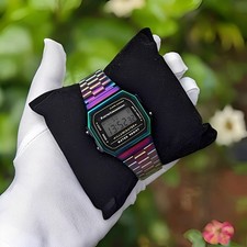 Retro Classic Unisex Digital Watch Silver Steel Bracelet LED A168WA-1YES New