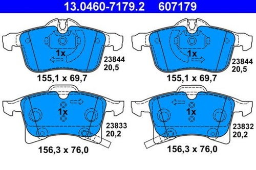Disc brake pad set - set, fits