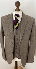 Tweed Style Jacket & Waistcoat Brown Wool Blend by Jeff Banks Tweed Style 40R