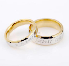 Stainless Steel Silver Gold Couples Forever Love Wedding Engagement Bands  Rings