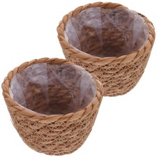  2 Pcs Flower Basket Seagrass