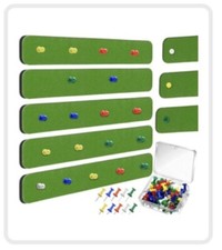 5Pcs Self Adhesive Felt Notice Board With 25 PushPins FeltWall Strips Memo Board