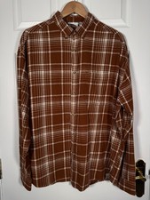 ASOS DESIGN Mens XL 90s Oversized Check Shirt Brown