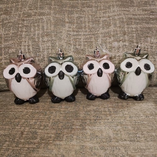 Owl christmas tree - owl, baubles