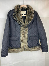 Christiano Baldinucci Jacket Size UK 14 Women's Black Button Quilted Faux Fur