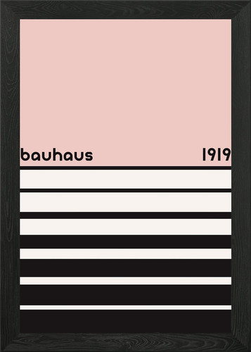 Pink bauhaus framed - framed, wall