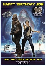 Personalised Star Wars Themed Birthday Card (5 Designs) - Gorgeous !
