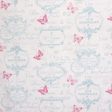 Paris Toile Aqua Linen Fabric
