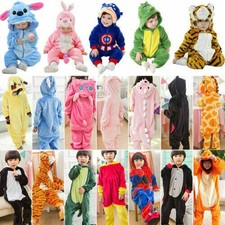 Kids Costume Fancy Dress Cosplay Onsie10 Child Unisex Hooded Animal Pajamas
