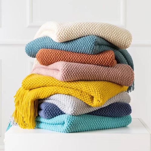Throw blanket soft tassel - soft,
