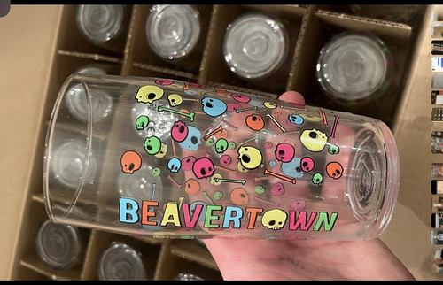 Beavertown pint glass skull - 2x,