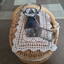 Small Silver Coloured Lamp + Handle And Lock Metal Tea Light/Candle?️holder NWT