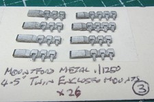 4.5" Twin Enclosed Mounts x 26 by Mountford, Scale 1/1250 Ship Model