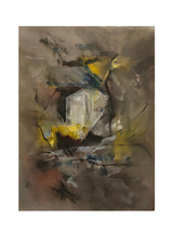 Vintage Abstract Painting On Paper 1960s Tipton-Jones 1968 Unframed 53 x 39cm 