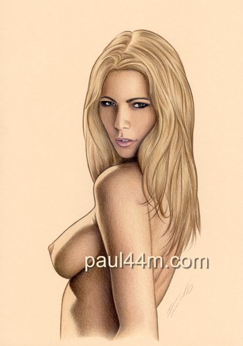 Nude art woman - woman, drawing