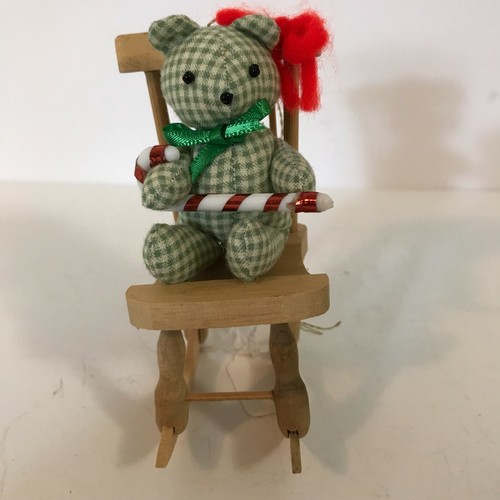 Green gingham teddy - gingham,