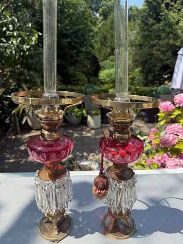 Pair victorian peg oil - pair,