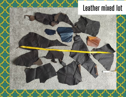 Leather hide brown navy - leather,