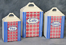 Rare 1930s Ditmar Urbach Czechoslovakia Kitchen Tea Coffee Spice Jar Set Caniste