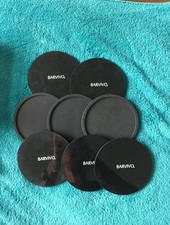 8 Round Black Silicone Non-Slip Coasters for Drinks and Glasses
