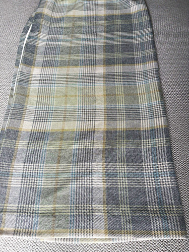Check wool lined curtains - ,
