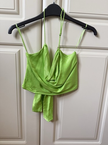 Zara bright green satin style