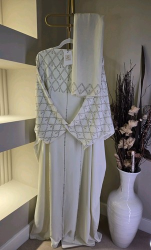 Batwing abaya gold embellished - abaya,