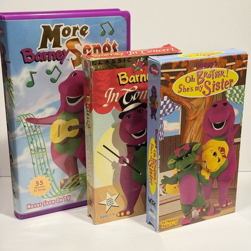 Vintage barney vhs lot white - vhs,