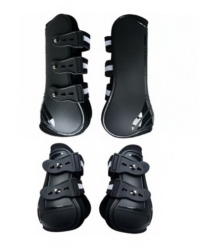 Black horse tendon boots - black,