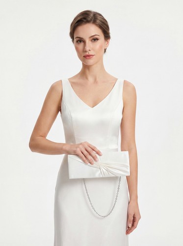 Women satin pleated clutch - satin,