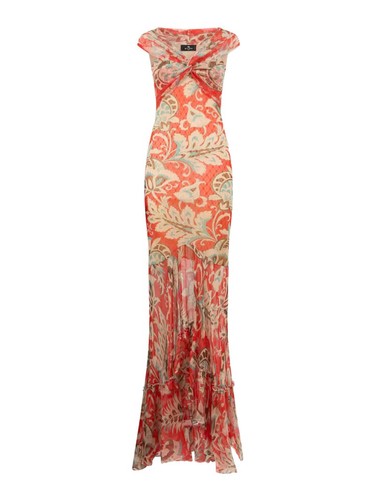 Etro neck ruffles orange - v,