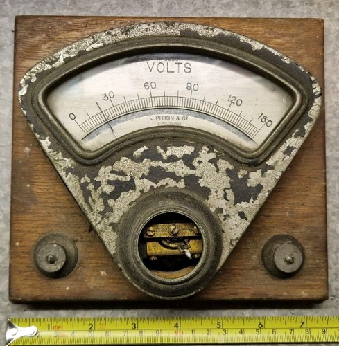Vintage voltmeter gauge 150v - vintage,